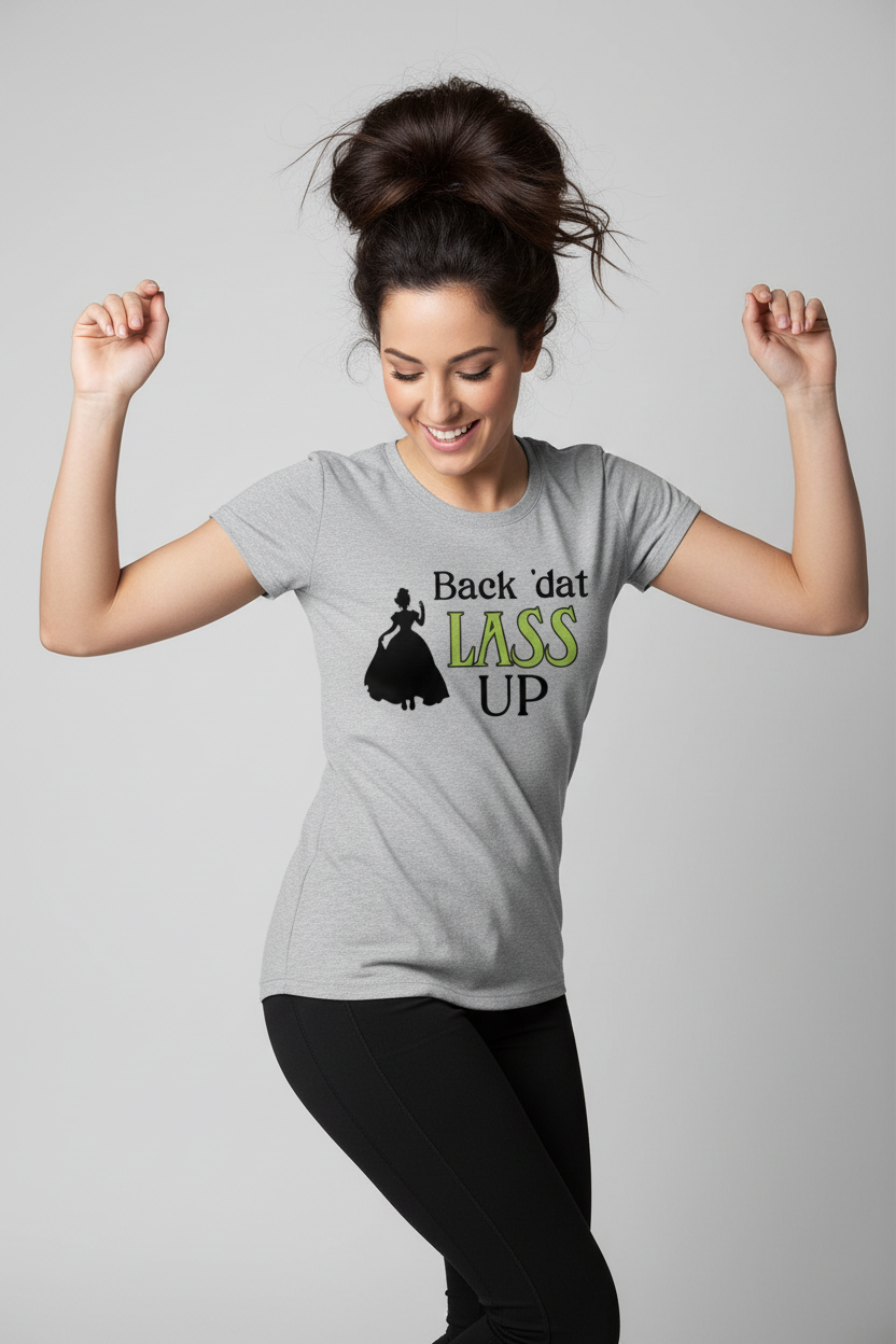 Athletic grey - brunette with big messy bun dancing