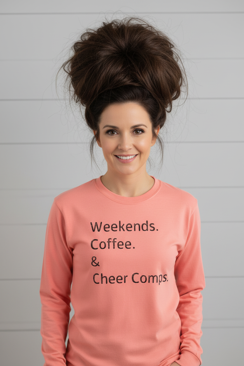 Coral Long Sleeve - Messy Bun Mom