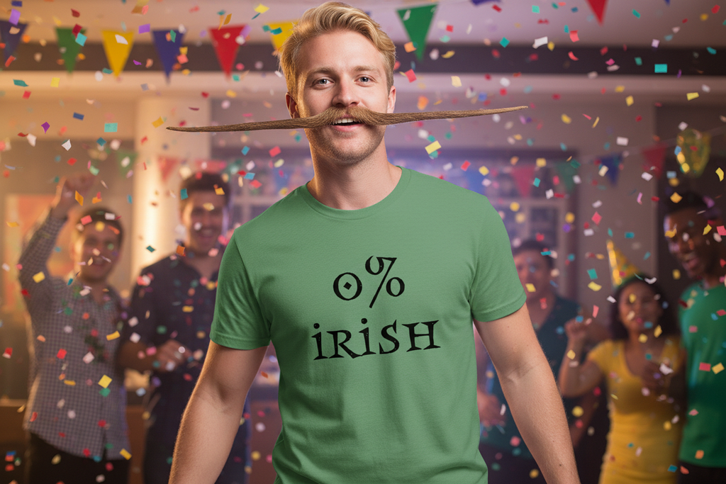 Heather green - blonde guy with mustache