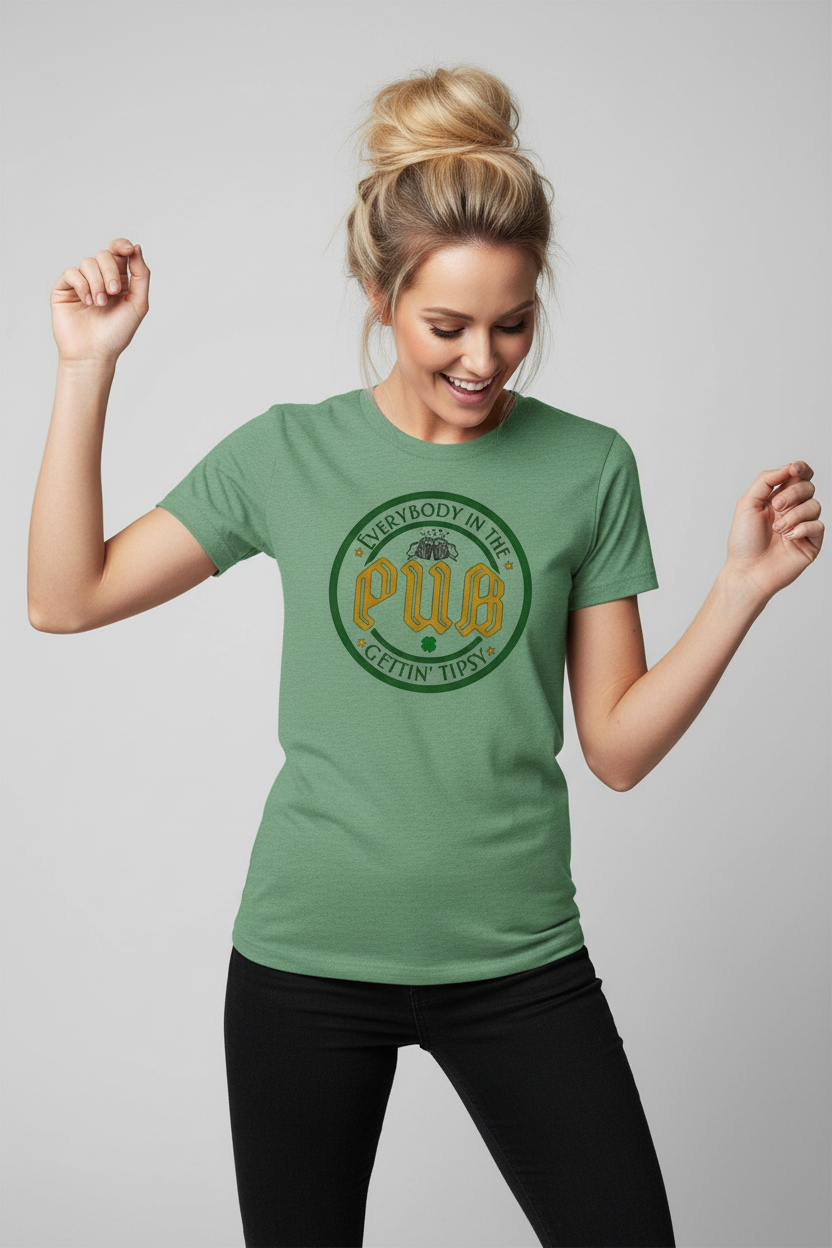 Heather irish green - blonde with messy bun dancing