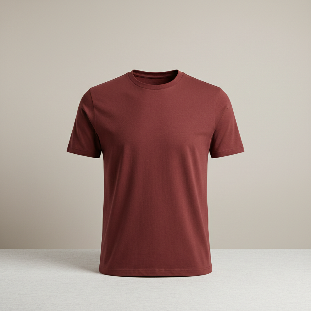 Maroon crew neck t-shirt