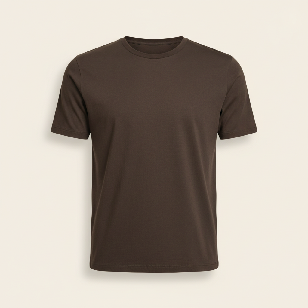 Dark brown crew neck t-shirt