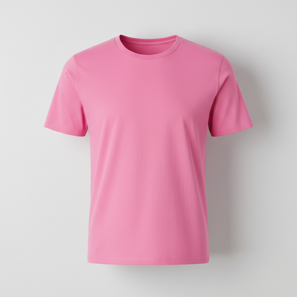 Bright pink crew neck t-shirt