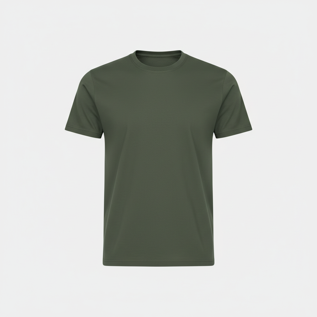 Army green crew neck t-shirt
