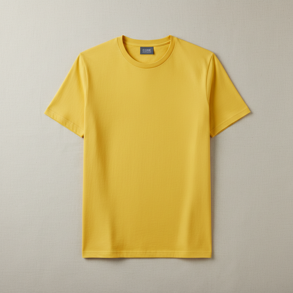 Yellow crew neck t-shirt