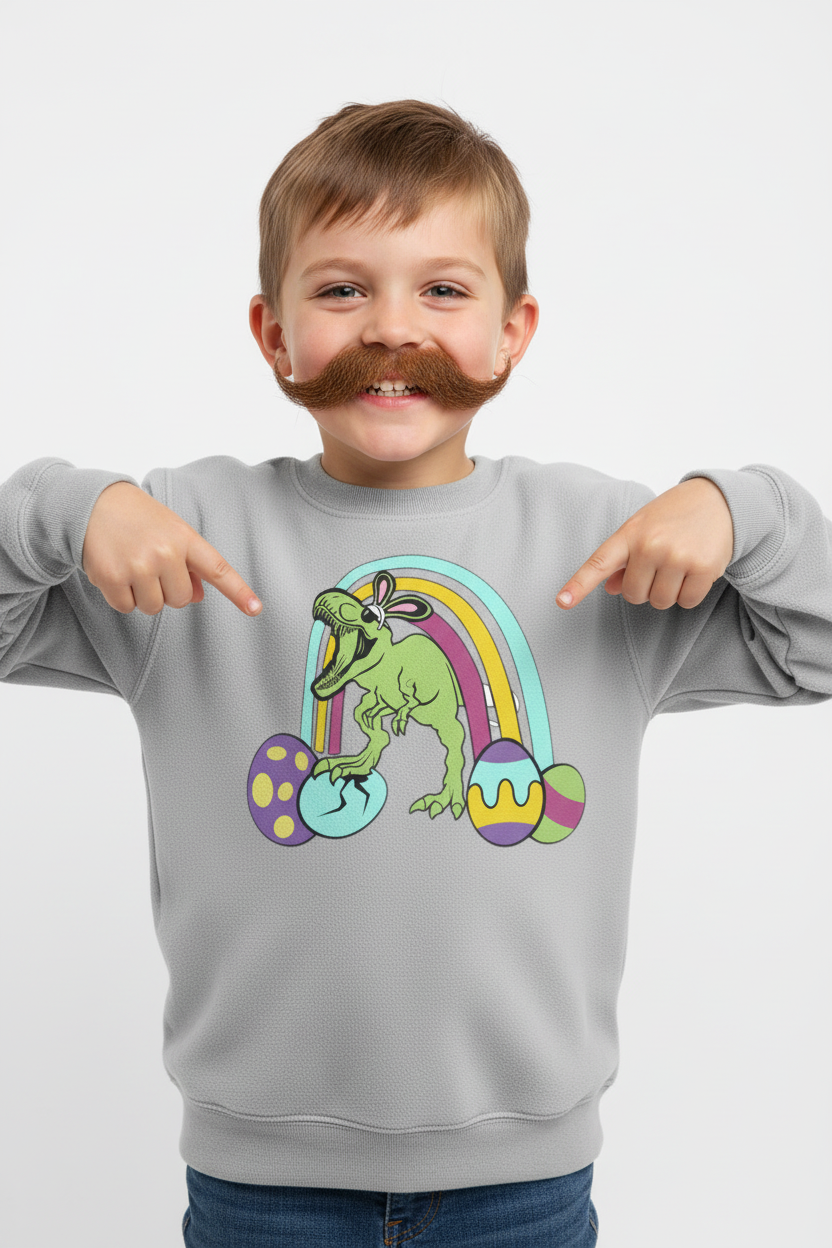 Light green dinosaur grey sweatshirt mockup