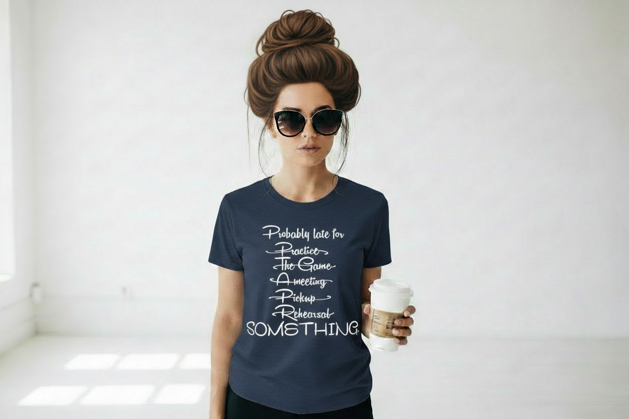 Navy with white text