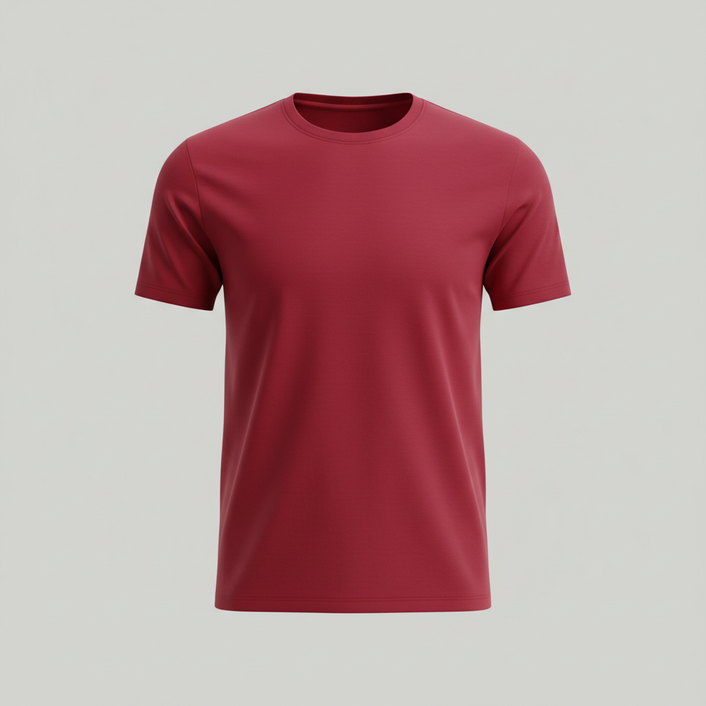 Red crew neck t-shirt