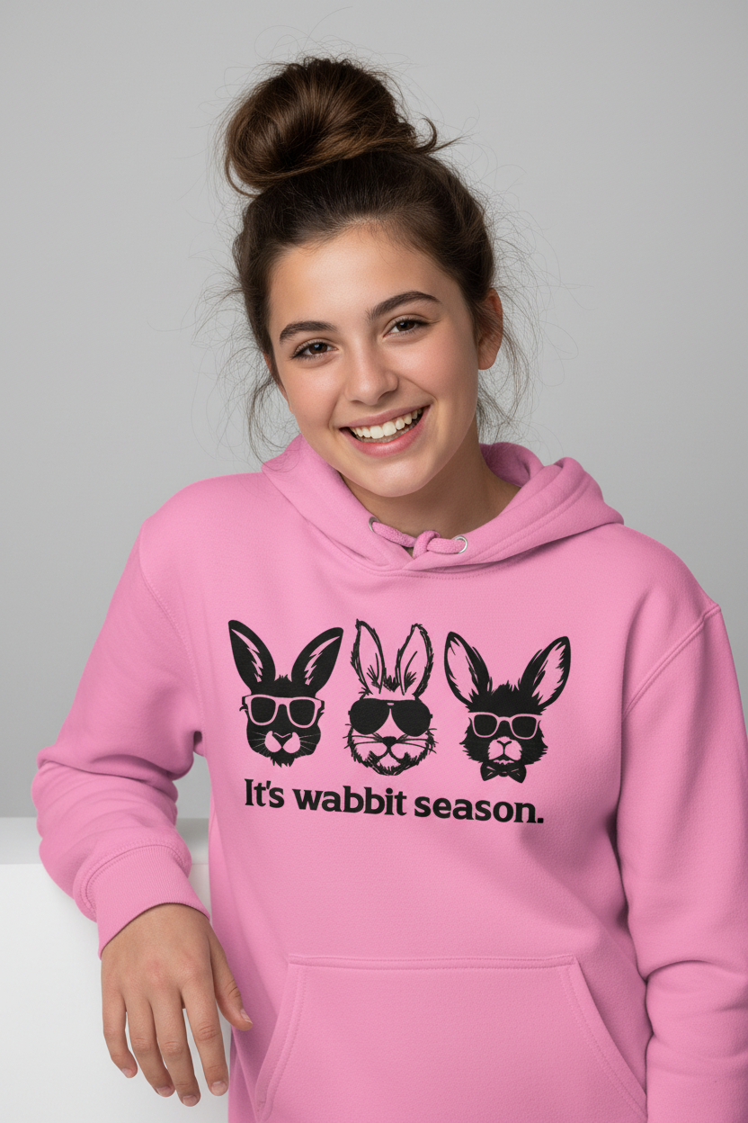 Wabbit Season pink hoodie teen